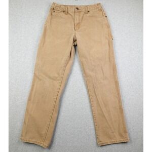 Dickies Relaxed Fit Carpenter Pants Tan Khaki Mens 33x32 Workwear Utility Canvas